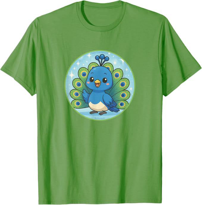 Super Cute Peacock Anime Bird Design by Bird.fan | Birding Graphic Tee