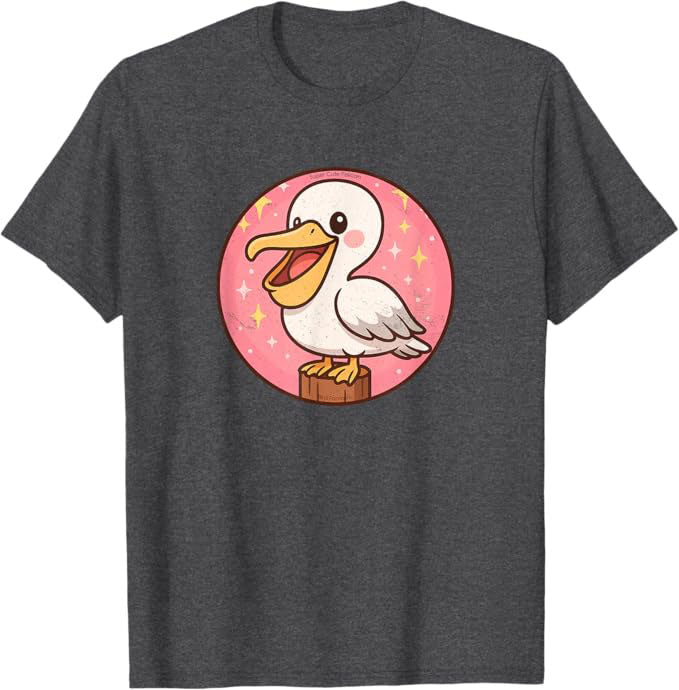 Super Cute Pelican Anime Bird Design by Bird.fan | Birding Graphic Tee