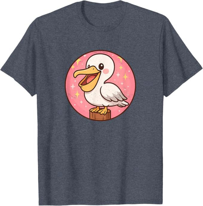 Super Cute Pelican Anime Bird Design by Bird.fan | Birding Graphic Tee