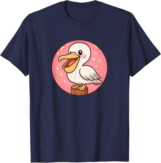 Super Cute Pelican Anime Bird Design by Bird.fan | Birding Graphic Tee