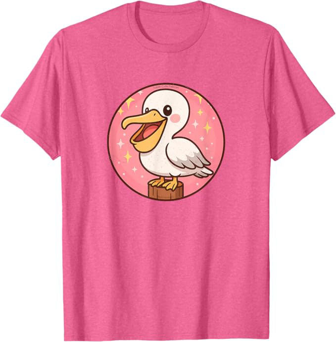 Super Cute Pelican Anime Bird Design by Bird.fan | Birding Graphic Tee