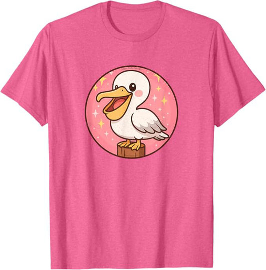 Super Cute Pelican Anime Bird Design by Bird.fan | Birding Graphic Tee