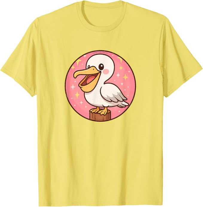 Super Cute Pelican Anime Bird Design by Bird.fan | Birding Graphic Tee