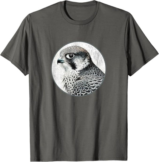 Retro Peregrine Falcon Design T-Shirt Design 10 Colors by Bird Fantastic | Birding Graphic Tee