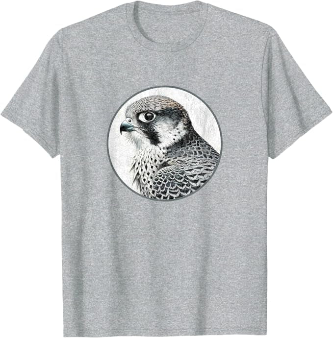 Retro Peregrine Falcon Design T-Shirt Design 10 Colors by Bird Fantastic | Birding Graphic Tee