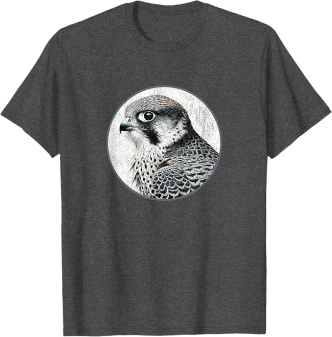 Retro Peregrine Falcon Design T-Shirt Design 10 Colors by Bird Fantastic | Birding Graphic Tee