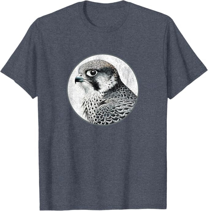 Retro Peregrine Falcon Design T-Shirt Design 10 Colors by Bird Fantastic | Birding Graphic Tee