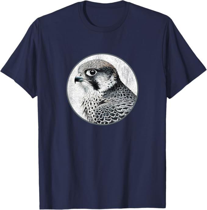 Retro Peregrine Falcon Design T-Shirt Design 10 Colors by Bird Fantastic | Birding Graphic Tee