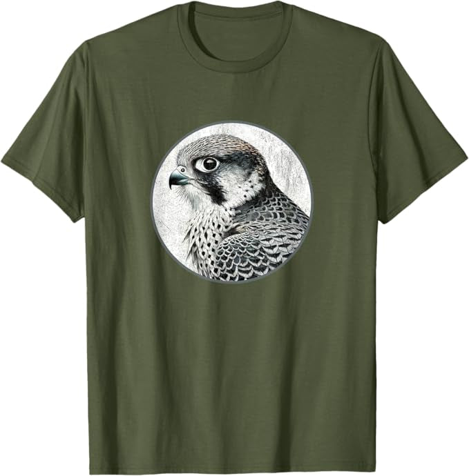 Retro Peregrine Falcon Design T-Shirt Design 10 Colors by Bird Fantastic | Birding Graphic Tee
