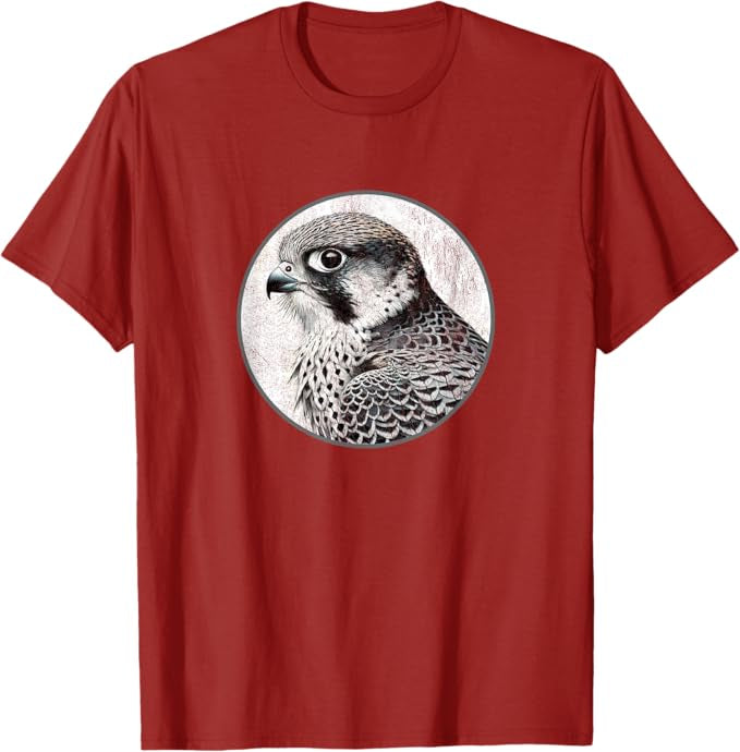 Retro Peregrine Falcon Design T-Shirt Design 10 Colors by Bird Fantastic | Birding Graphic Tee