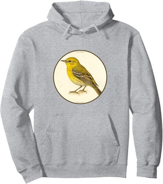 Retro Pine Warbler Hoodie – Vintage Bird Design Sweatshirt
