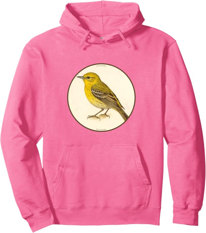 Retro Pine Warbler Hoodie – Vintage Bird Design Sweatshirt