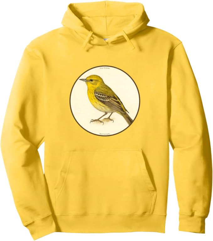 Retro Pine Warbler Hoodie – Vintage Bird Design Sweatshirt