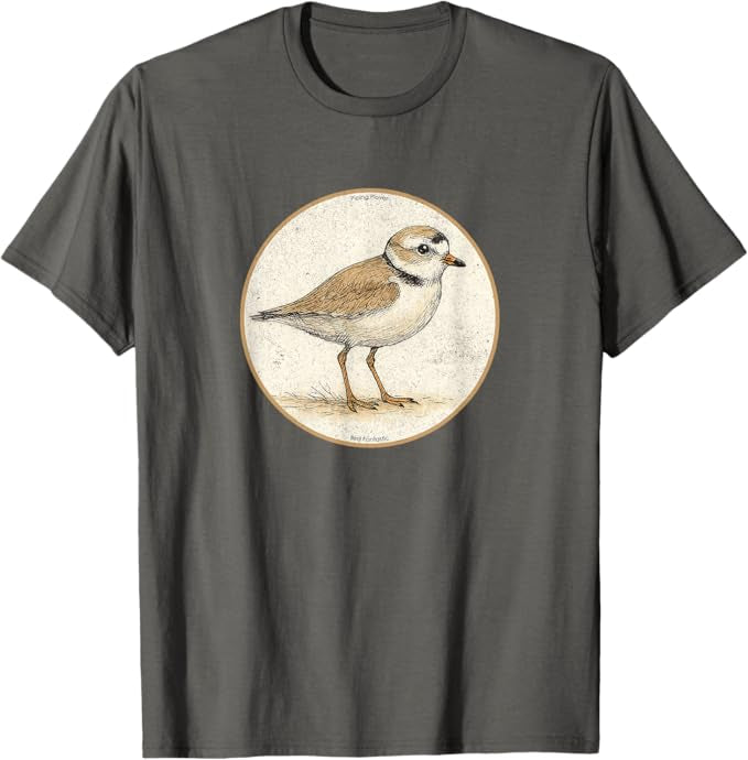 Piping Plover T-Shirt Retro Design by Bird.fan | Men's Birding Graphic Tee