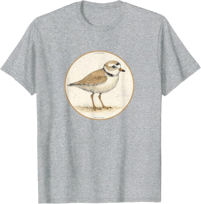 Piping Plover T-Shirt Retro Design by Bird.fan | Men's Birding Graphic Tee