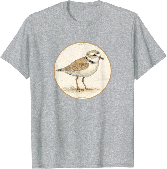 Piping Plover T-Shirt Retro Design by Bird.fan | Men's Birding Graphic Tee