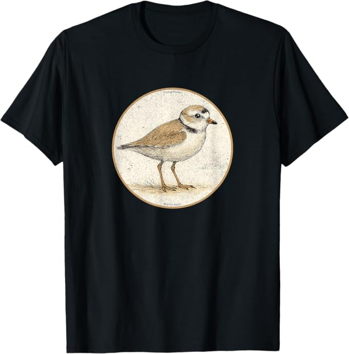 Piping Plover T-Shirt Retro Design by Bird.fan | Men's Birding Graphic Tee