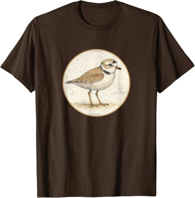 Piping Plover T-Shirt Retro Design by Bird.fan | Men's Birding Graphic Tee