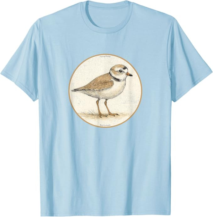 Piping Plover T-Shirt Retro Design by Bird.fan | Men's Birding Graphic Tee