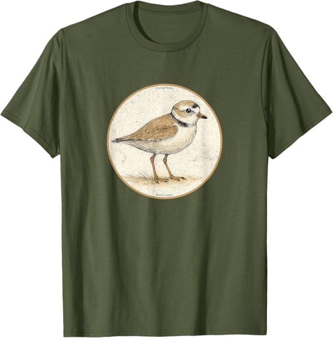 Piping Plover T-Shirt Retro Design by Bird.fan | Men's Birding Graphic Tee