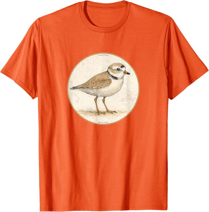 Piping Plover T-Shirt Retro Design by Bird.fan | Men's Birding Graphic Tee
