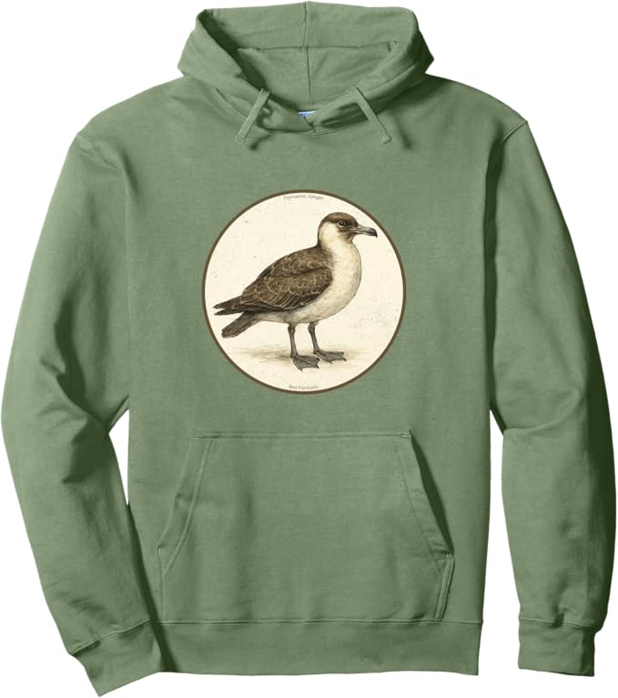 Retro Pomarine Jaeger Hoodie – Vintage Bird Design Sweatshirt