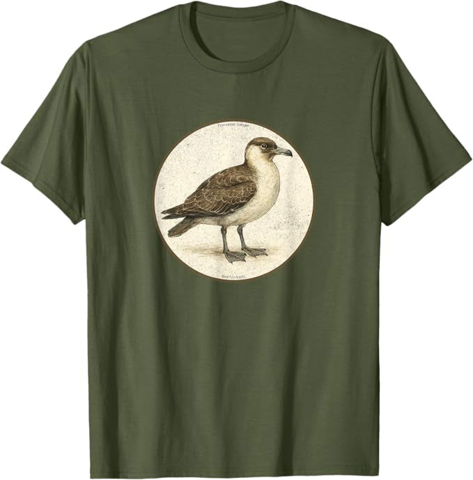 Pomarine Jaeger T-Shirt Retro Design by Bird Fan | Birding Graphic Tee