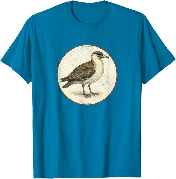 Pomarine Jaeger T-Shirt Retro Design by Bird Fan | Birding Graphic Tee