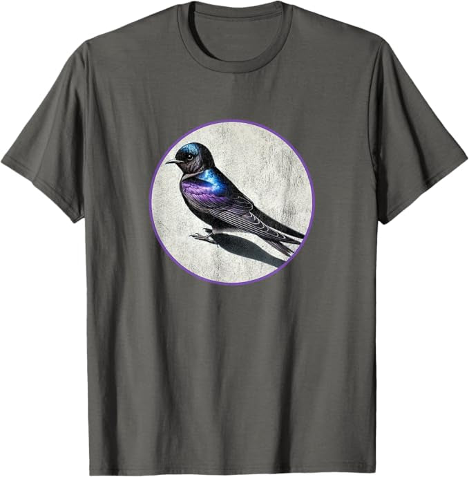 Purple Martin T-Shirt Retro Design by Bird.fan | Men's Birding Graphic Tee