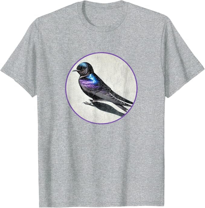 Purple Martin T-Shirt Retro Design by Bird.fan | Men's Birding Graphic Tee