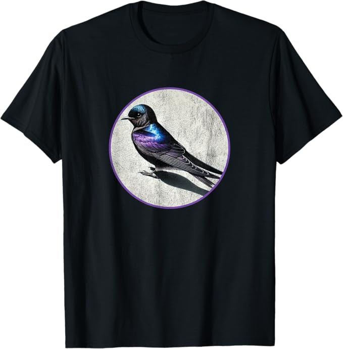 Purple Martin T-Shirt Retro Design by Bird.fan | Men's Birding Graphic Tee