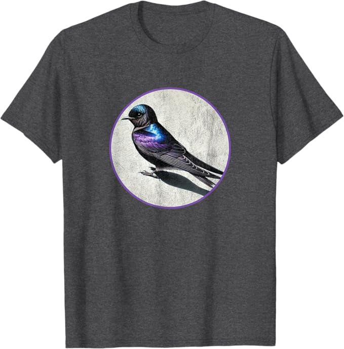 Purple Martin T-Shirt Retro Design by Bird.fan | Men's Birding Graphic Tee