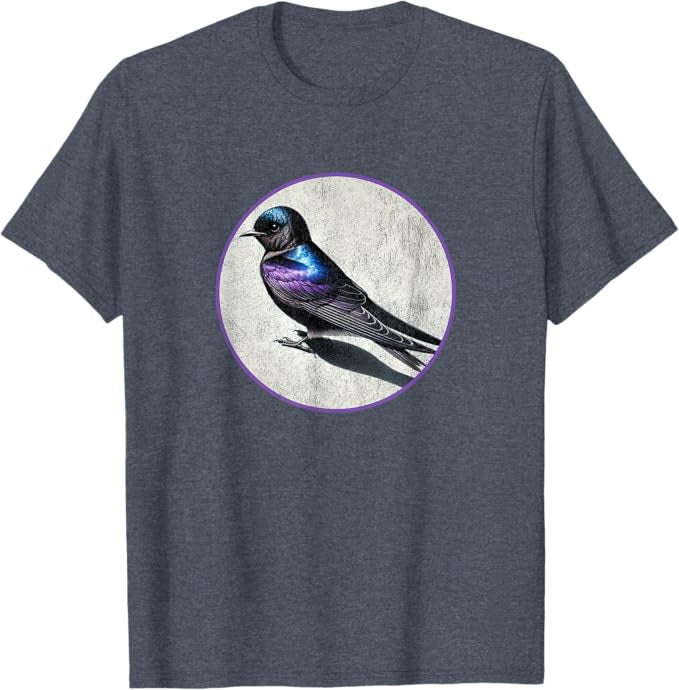 Purple Martin T-Shirt Retro Design by Bird.fan | Men's Birding Graphic Tee