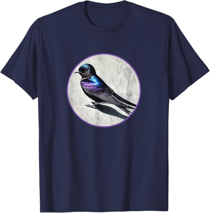 Purple Martin T-Shirt Retro Design by Bird.fan | Men's Birding Graphic Tee