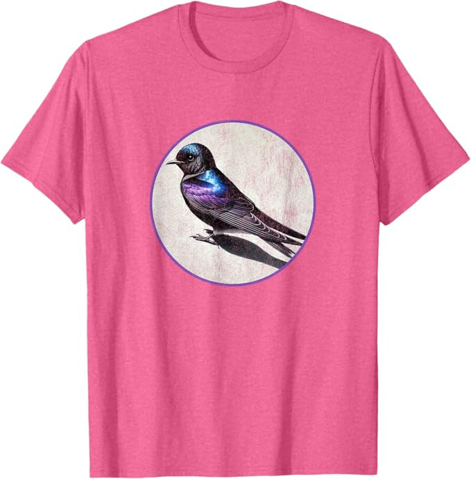 Purple Martin T-Shirt Retro Design by Bird.fan | Men's Birding Graphic Tee