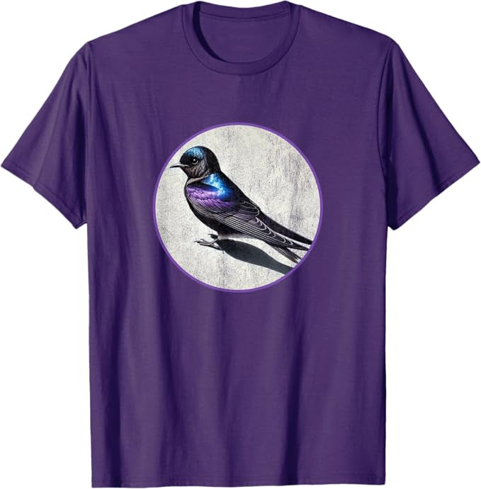 Purple Martin T-Shirt Retro Design by Bird.fan | Men's Birding Graphic Tee