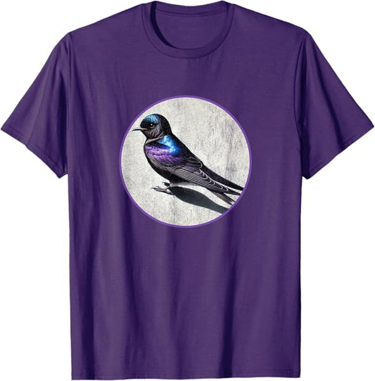 Purple Martin T-Shirt Retro Design by Bird.fan | Men's Birding Graphic Tee