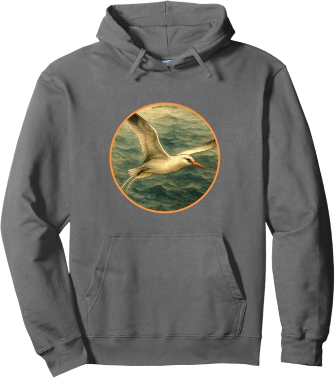Retro Red-Billed Tropicbird Hoodie – Vintage Bird Design Sweatshirt