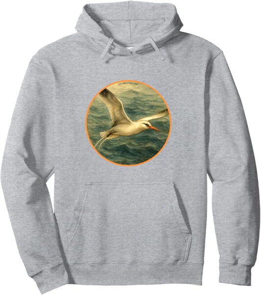 Retro Red-Billed Tropicbird Hoodie – Vintage Bird Design Sweatshirt