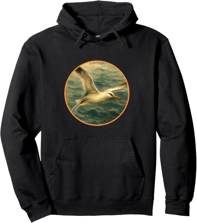 Retro Red-Billed Tropicbird Hoodie – Vintage Bird Design Sweatshirt