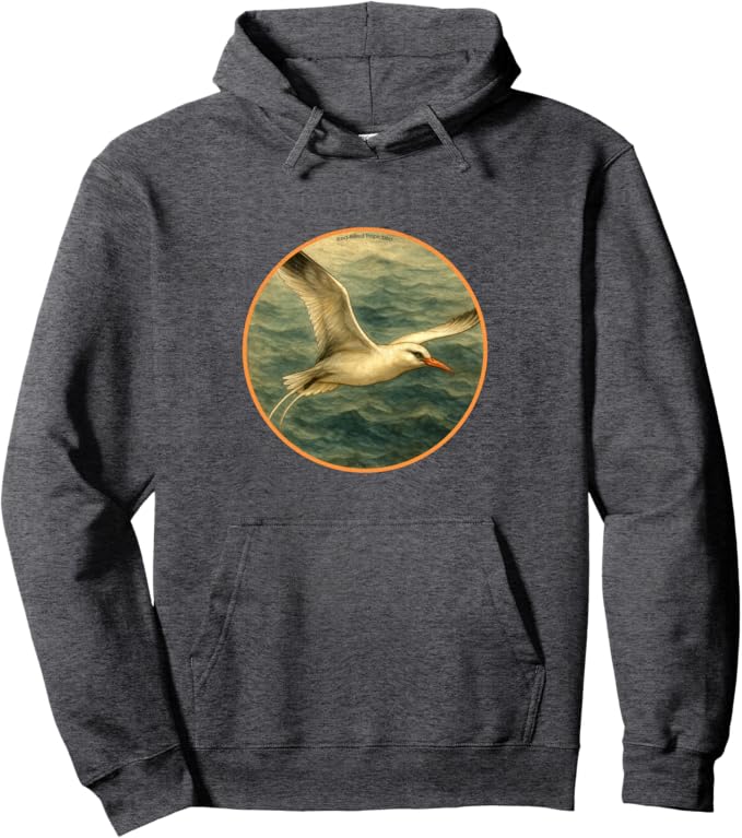 Retro Red-Billed Tropicbird Hoodie – Vintage Bird Design Sweatshirt