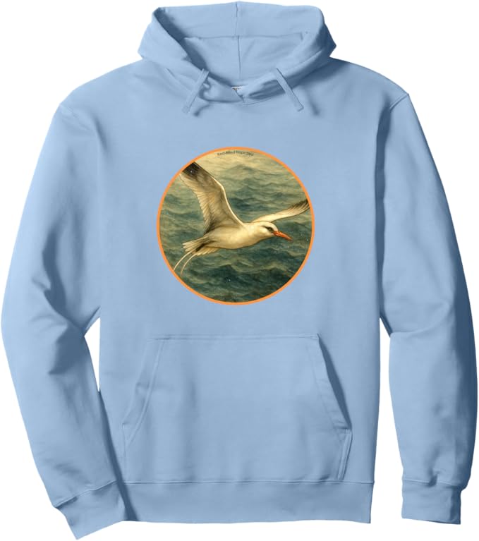 Retro Red-Billed Tropicbird Hoodie – Vintage Bird Design Sweatshirt