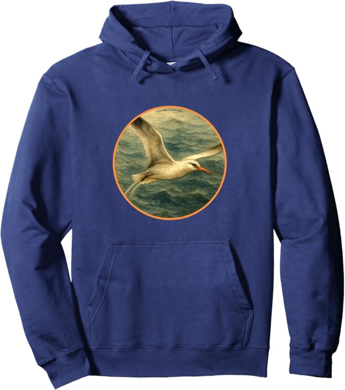 Retro Red-Billed Tropicbird Hoodie – Vintage Bird Design Sweatshirt