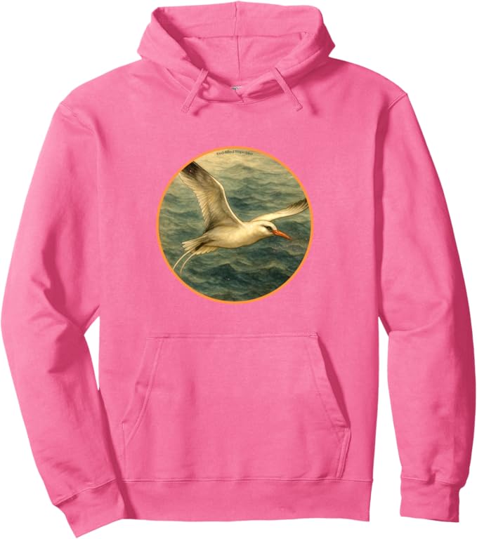 Retro Red-Billed Tropicbird Hoodie – Vintage Bird Design Sweatshirt