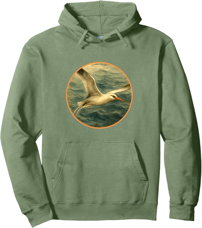 Retro Red-Billed Tropicbird Hoodie – Vintage Bird Design Sweatshirt