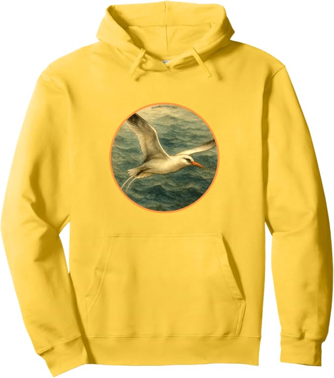 Retro Red-Billed Tropicbird Hoodie – Vintage Bird Design Sweatshirt