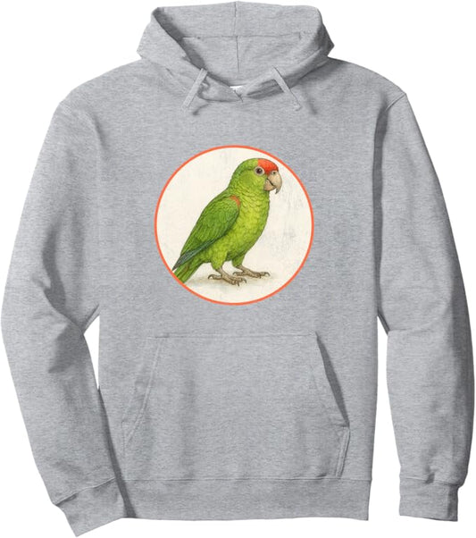 Retro Red Crowned Parrot Hoodie – Vintage Bird Design Sweatshirt