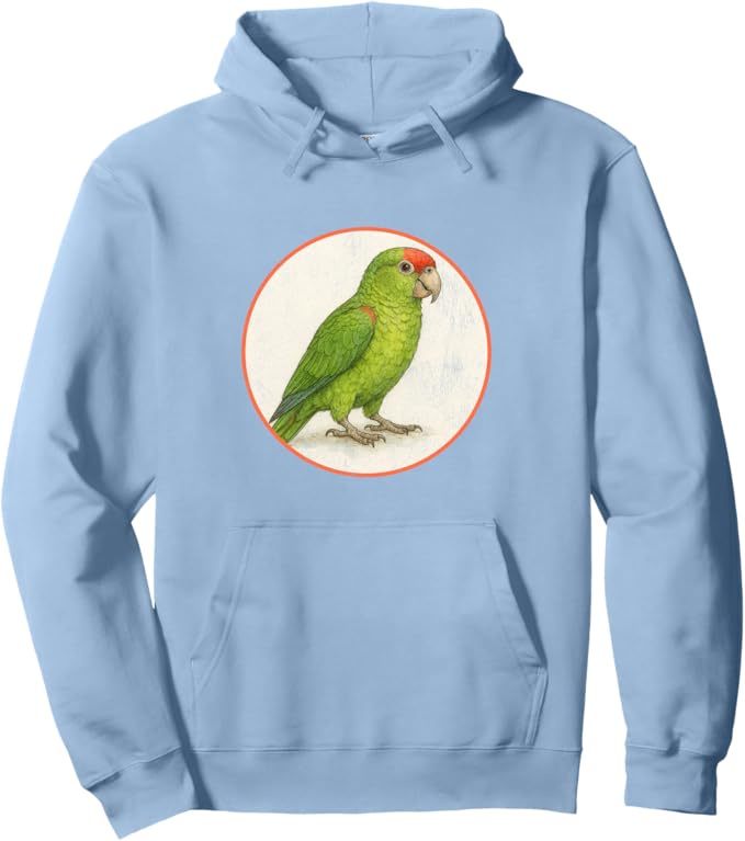 Retro Red Crowned Parrot Hoodie – Vintage Bird Design Sweatshirt