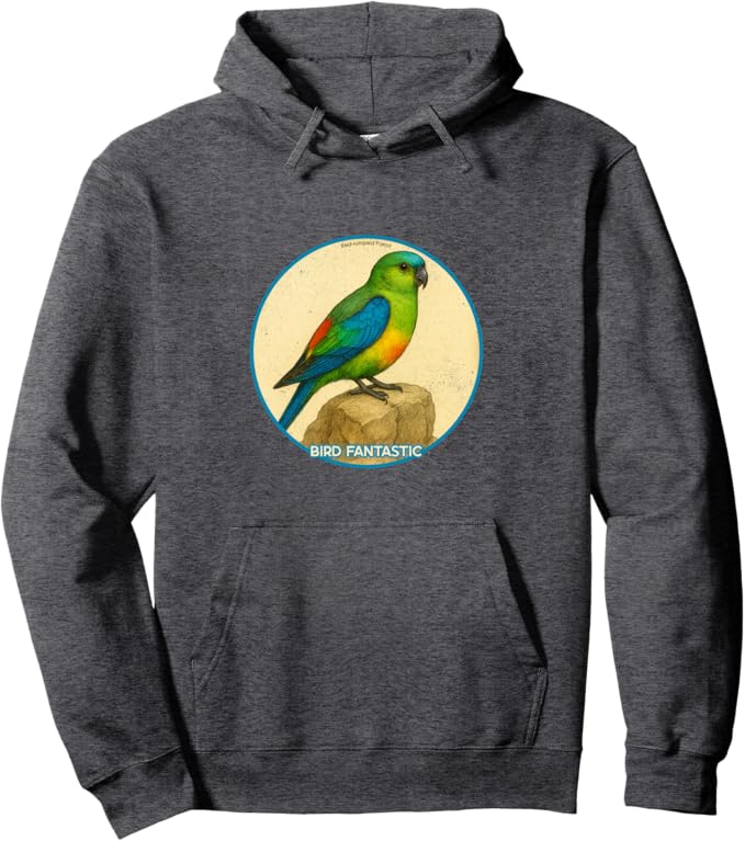 Retro Red-Rumped Parrot Hoodie – Vintage Bird Design Sweatshirt