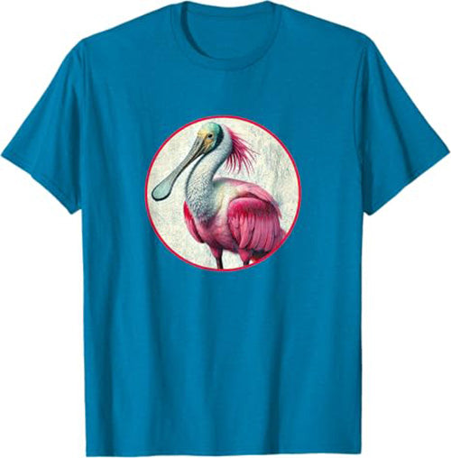 Roseate Spoonbill T-Shirt Retro Design by Bird.fan